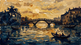 Sonnenuntergang am Goldenen Kanal in Venedig