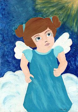 Angel in blue dress by Sandra Steinke