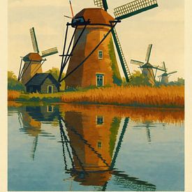 Kinderdijk – Windmühlenidylle am Wasser von Sabine Wagner
