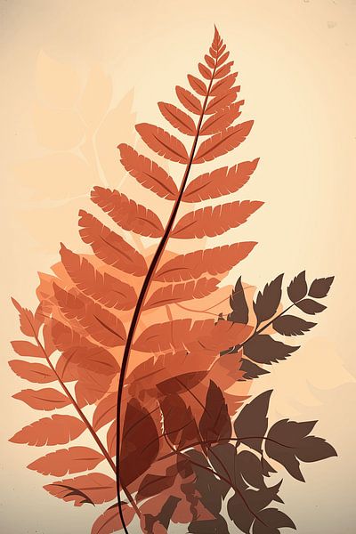 Abstract Botanical Art - Fern by Peter Balan