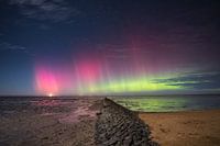 Noorderlicht aan de Friese waddenkust