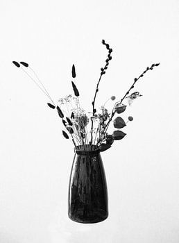 Fleurs séchées avec vase