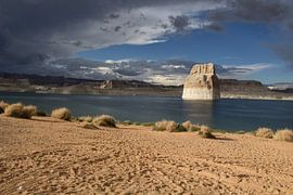 Lone Rock in Lake Powell, Utah  by Henk Alblas