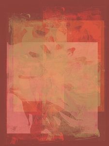 Modern abstract minimalistisch schilderij in warme kleuren