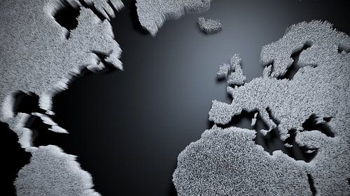 Abstract world map with 3D structures