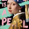 The Girl with the Pearl Earring Pop Art Painting by Mad Dog Art