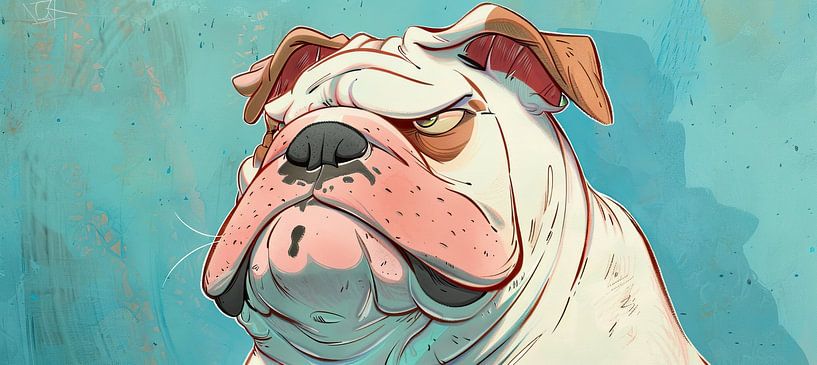 Bulldog Humour Portrait | Bulldog Attitude Overload by Eye catching paintings