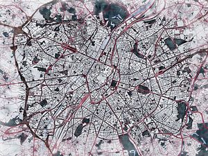 Karte von Brussel im stil 'White winter'