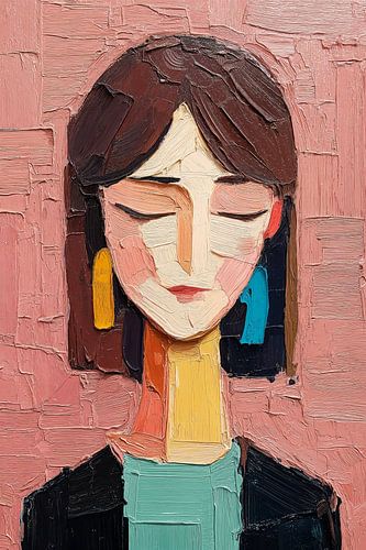 Abstract Impasto Portrait of a Woman no.4