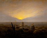 Caspar David Friedrich - Moonrise over the sea van 1000 Schilderijen thumbnail
