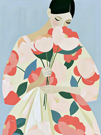Fille aux fleurs sur Artclaud