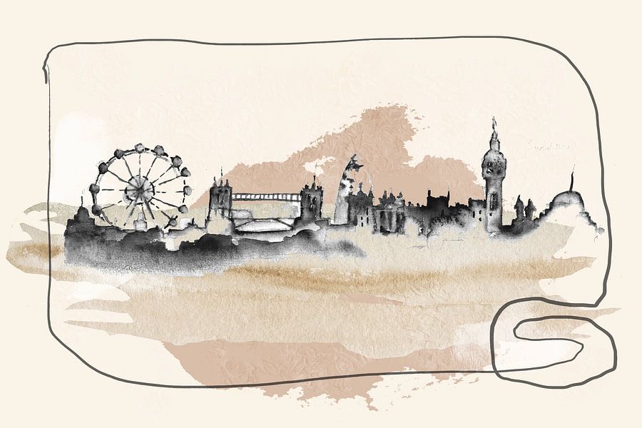 Painted skyline London