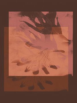 Modernes abstraktes minimalistisches Gemälde in Erdtönen