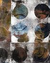 Modern abstract art. Organic shapes in rust, blue, white, brown by Dina Dankers thumbnail