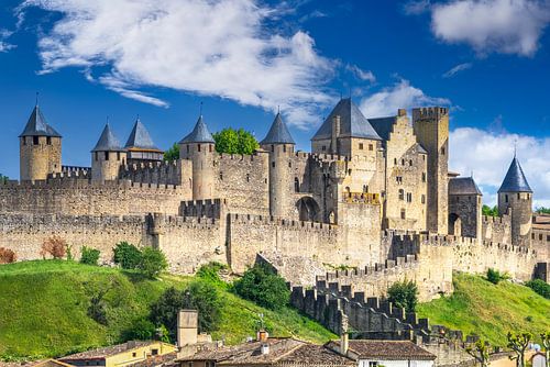 De stad Carcassonne in Frankrijk in het zonlicht