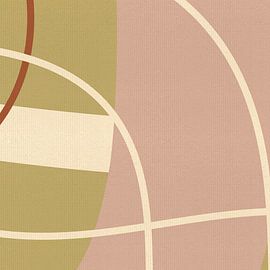Abstract lines in beige, terra, white and pink III by Dina Dankers