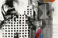 Abstrait, noir et blanc avec couleur, organique