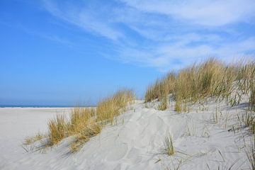 Witte duinen en strand tegen blauwe lucht Schiermonnikoog van My Footprints