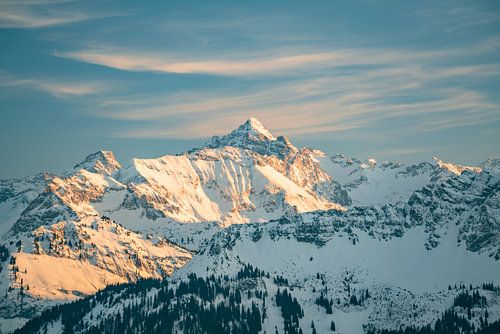 Zonsondergang boven de Hochvogel
