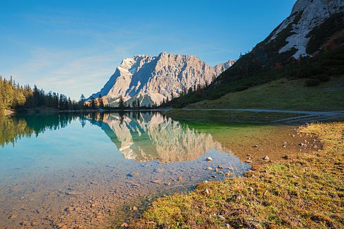 een perfecte ochtend aan de Seebensee, Zugspitze berg