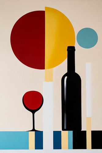 Abstracte wijnscène met geometrie