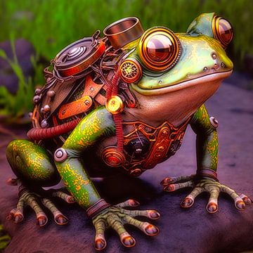 Steampunk frog by Digital Art Nederland