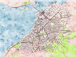 Kaart van Harderwijk in de stijl 'Soothing Spring' van Maporia