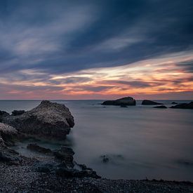 sunset on Greek east coast by Michel Seelen