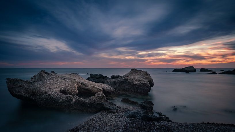 zonsondergang aan Griekse oostkust van Michel Seelen
