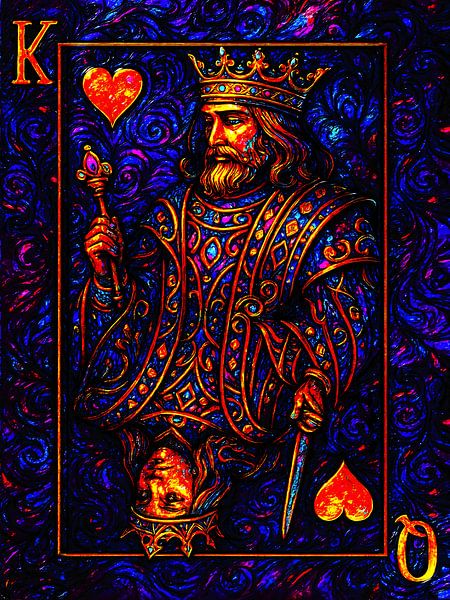 King and Queen of Hearts - Playing card illustration by A.D. Digital ART