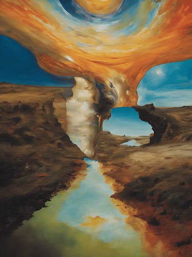 Vom Künstler Salvatore Dali inspirierte Landschaft