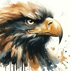 Portrait d'aigle féroce sur Chromatic Fusion Studio