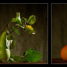 Triptych with fruit by Herman Peters