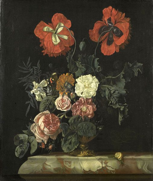 Stillleben mit Blumen, Nicolaes Lachtropius von Meisterhafte Meister