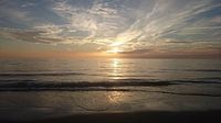 Zonsondergang in Noordwijk, Nederlandse kust