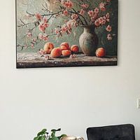 Klantfoto: Stilleven met Perzikbloesems iii van Studio BB, als ArtFrame