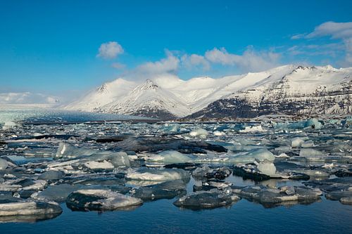IJsland landschap, Jökulsárlón. Gletsjermeer en Diamond beach