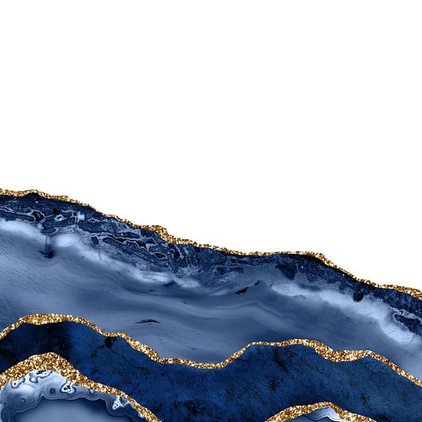Marineblau &amp; Gold Achatstruktur 20 von Aloke Design