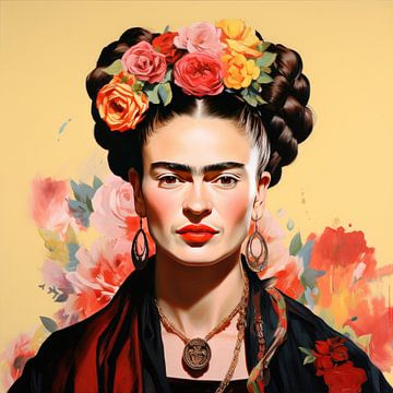 Frida Poster - Frida art print wall art portrait by Niklas Maximilian