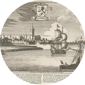 Gezicht op Schiedam, Gaspar Bouttats, 1679 van Atelier Liesjes
