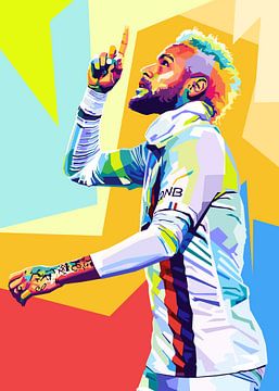 Neymar Wpap Pop art kleurrijk van Noval Purnama