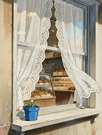 ANIME Morning Bakery Window – Gemütliche Bäckerei Ghibli Cottagecore-Küche