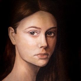 Portret van een vrouw | Portret kunst van Milau Lesmana