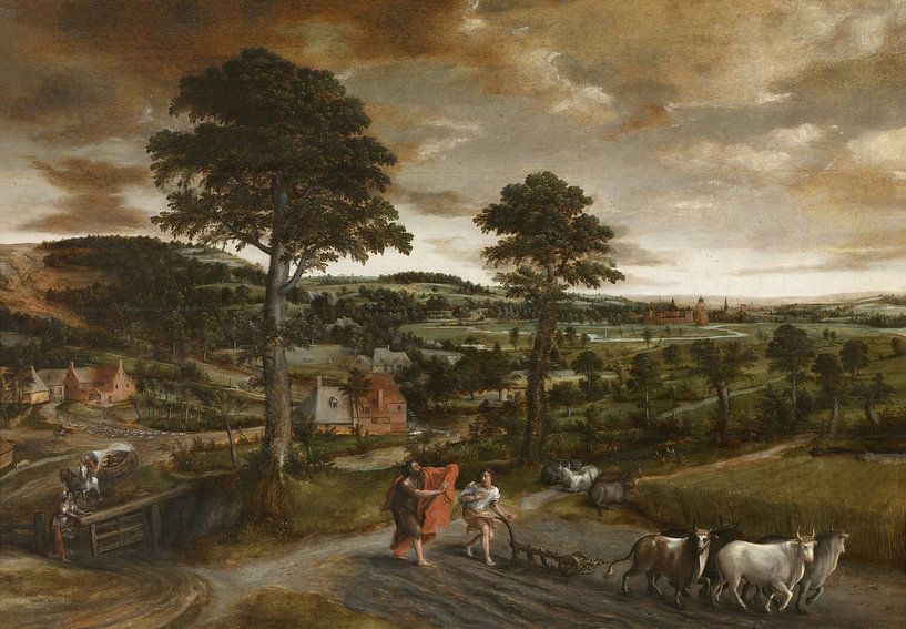 Landscape with the vocation of Elisha, Jan Massijs by Masterful Masters