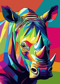 Neushoorn Pop Art van MIROKKU