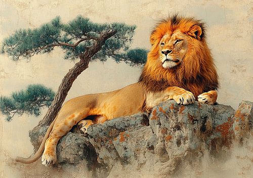 Lion "In the silence of the realm: The lion awakens"