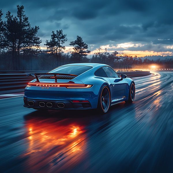 Blauwe Porsche 911 GT3 van Bianca Bakkenist