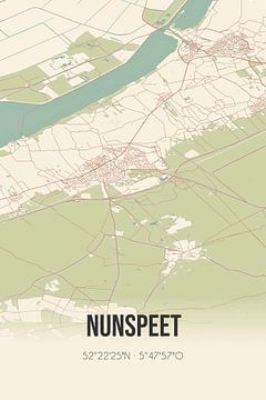 Vintage landkaart van Nunspeet (Gelderland) van MijnStadsPoster