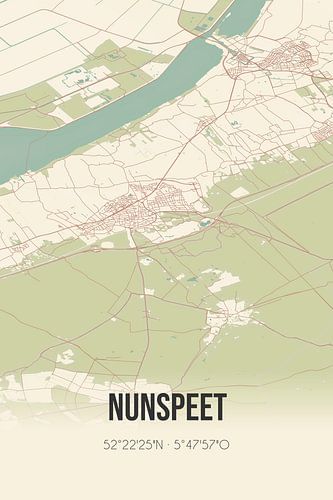 Vintage landkaart van Nunspeet (Gelderland)