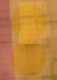 Moderne abstrakte Formen in Rosa und Gelb von Dina Dankers